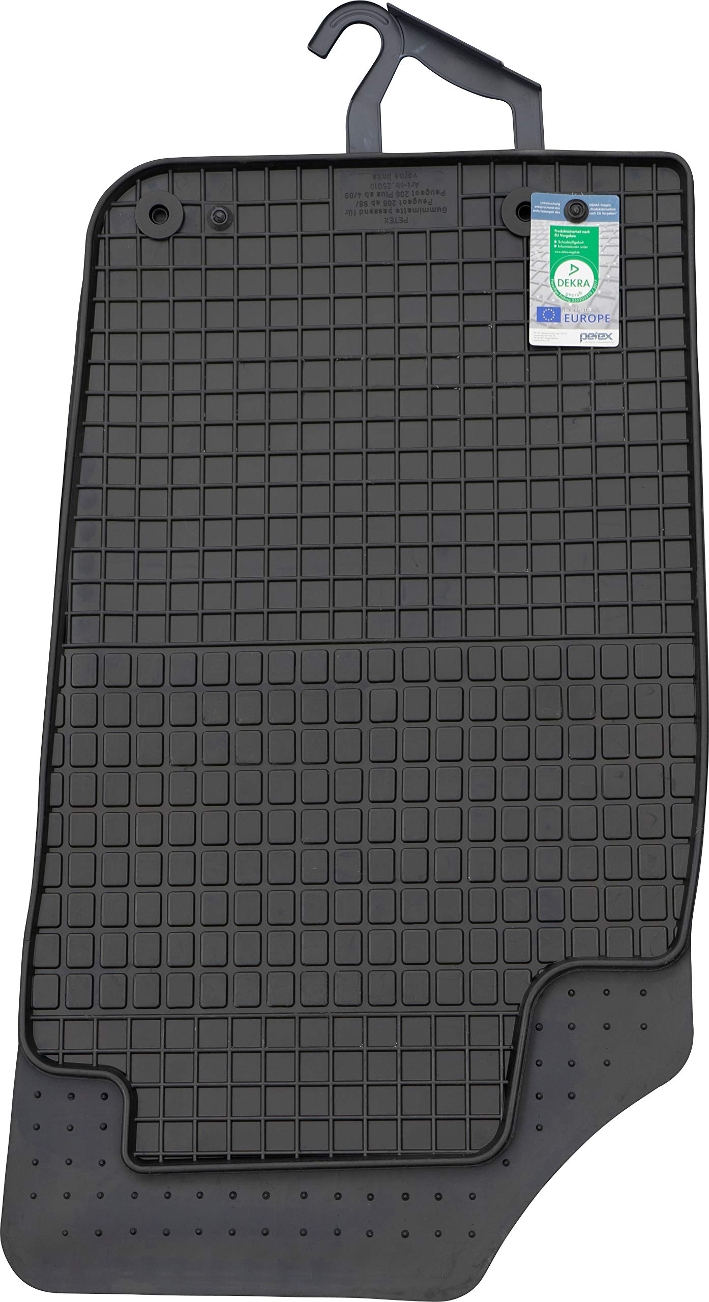 PETEX Gummimatten passend für 206 ab 1998 / 206 plus ab 04/2009-12/2012 Fußmatten schwarz 4-teilig von PETEX