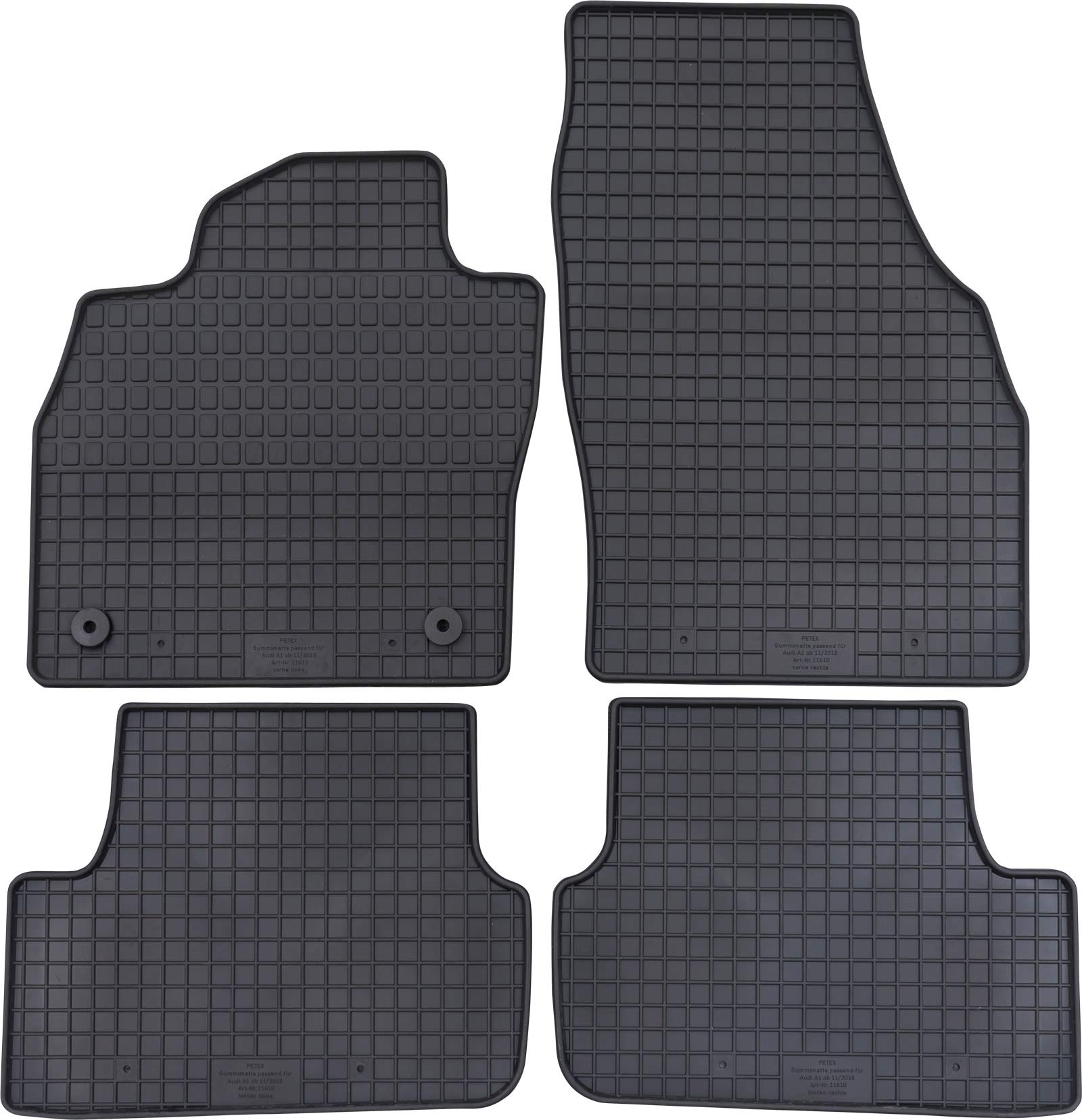 PETEX Gummimatten passend für A1 Sportback ab 11/2018 schwarz 4-teilig PETEX Gummimatten passend für A1 Sportback ab 11/2018 schwarz 4-teilig von PETEX