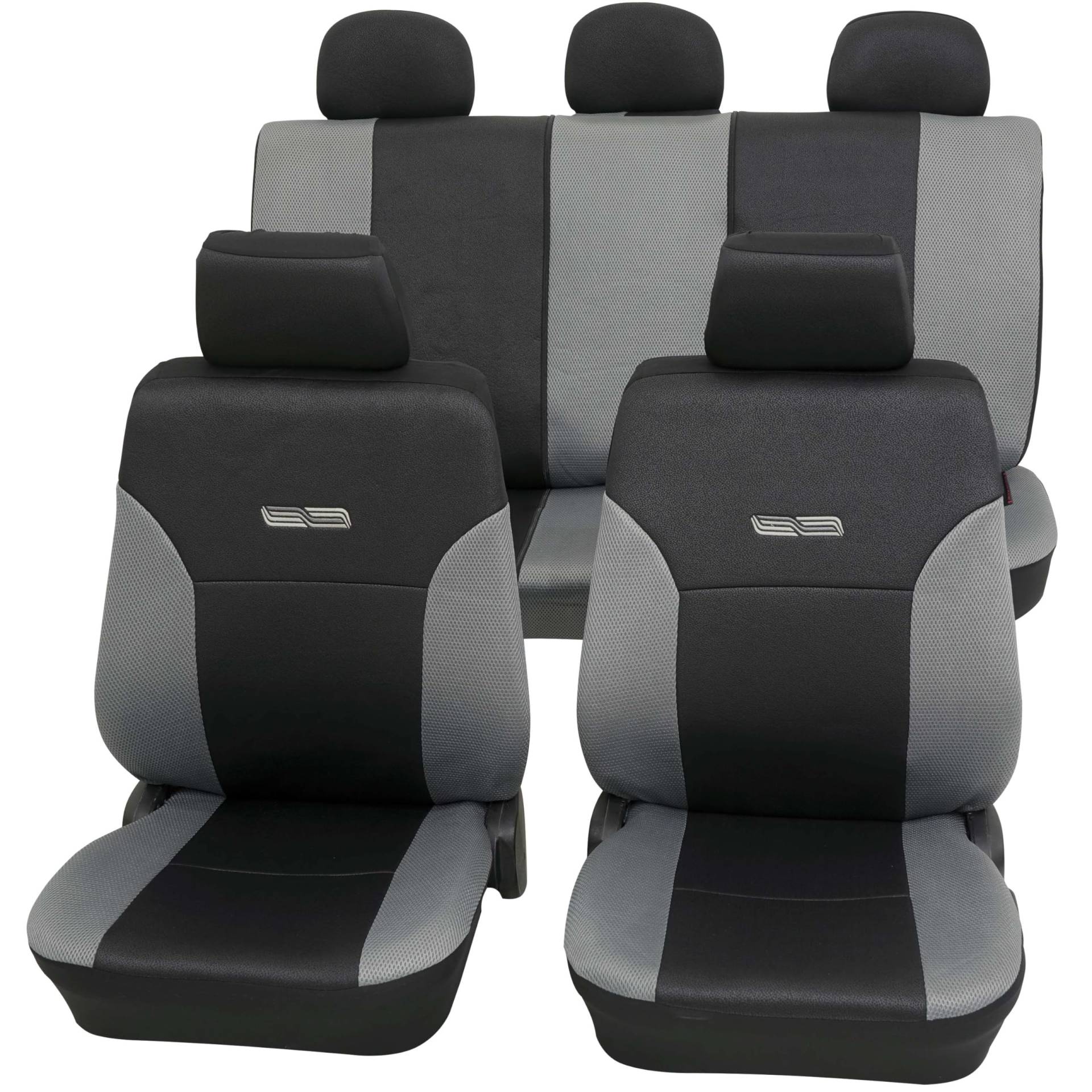 PETEX Auto Sitzbezüge Universal Komplett Set 11-teilig - Wave grau, Eco Class mit SAB 1 Vario PETEX Auto Sitzbezüge Universal Komplett Set 11-teilig - Wave grau, Eco Class mit SAB 1 Vario von PETEX