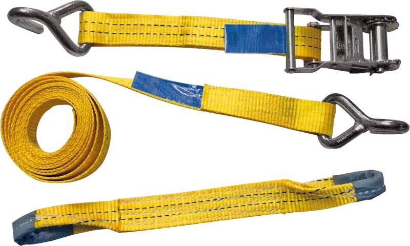 Petex 43193319 Dreipunkt-Autotransport-Zurrgurt 3-teiligLänge 3,3 m, Quergurt 0,4 m, Breite 35 mm, 1000/2000 daNSpitzhaken einfach, Gelb/Orange von PETEX