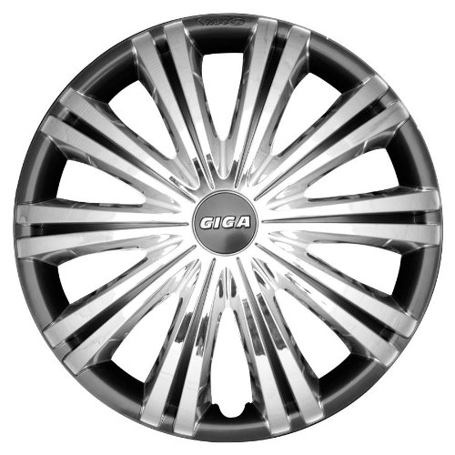 Petex RB529515 Radzierblende Giga Chrom Größe 15 Zoll 2-fach lackiert in Max 6 Box, silber - 4-er Set von PETEX