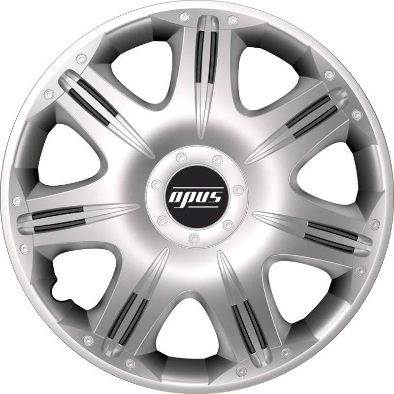 Petex RB530116 Radzierblende Opus Größe 16 Zoll 1-fach lackiert Material: ABS in Box, silber - 4-er Set von PETEX
