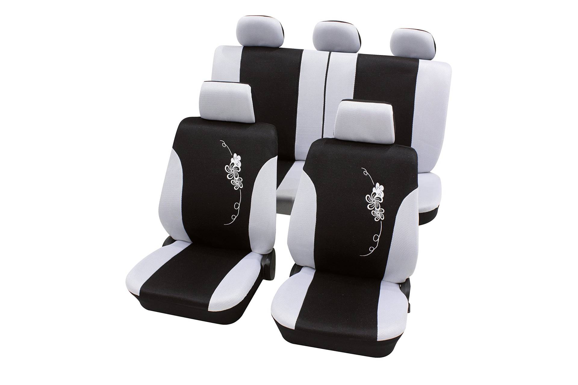 Petex Sitzbezugset Universal Eco Class Flower weiß 17-teilig Größe SAB 1 Vario Plus von PETEX