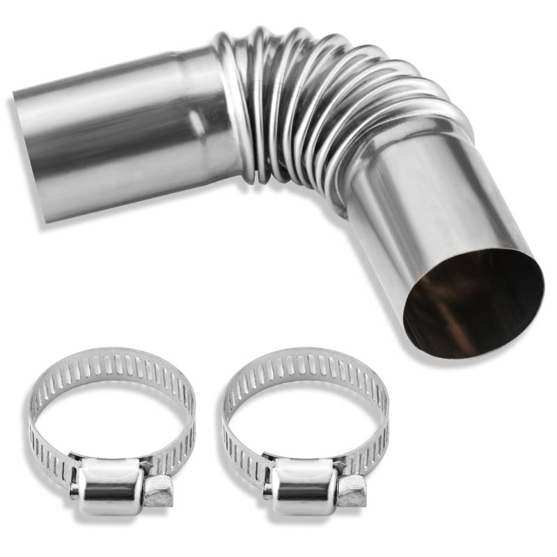 PEUTIER Dieselheizung Auspuffrohr, Edelstahl 24mm Standluftheizung Auspuffrohr-Winkelverbinder mit 2 Klemmen für Webasto Eberspacher Diesel-Bootsheizung 13cm Auspuffrohre und Spitzen von PEUTIER