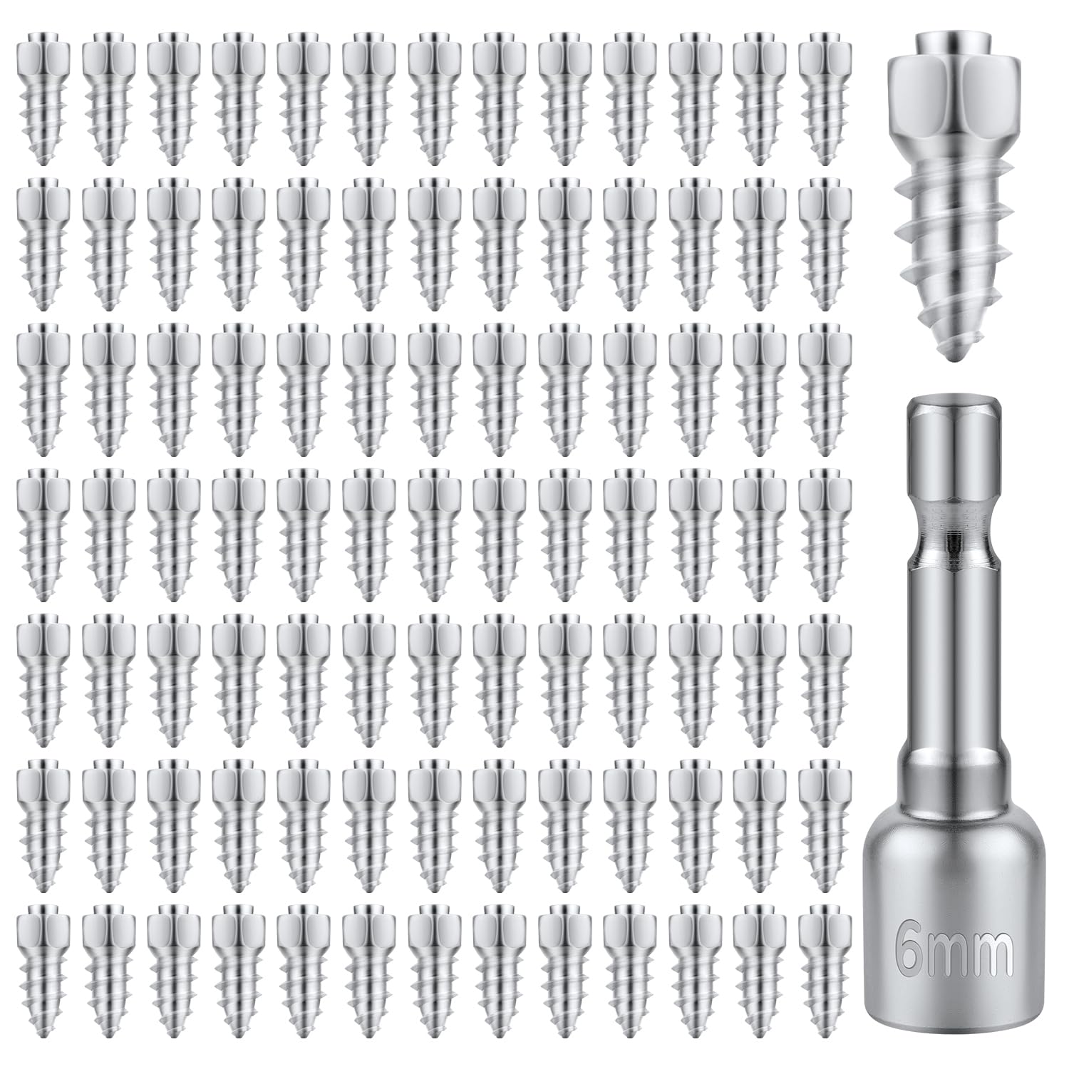 PEUTIER 100 Stück Reifen Spikes Auto, 6x15mm Spike Schrauben für Schnee Tire Studs Screw in Tire Studs mit Installationswerkzeug für Auto LKW Motorrad Fahrrad Stiefel ATV SUV Autozubehör von PEUTIER