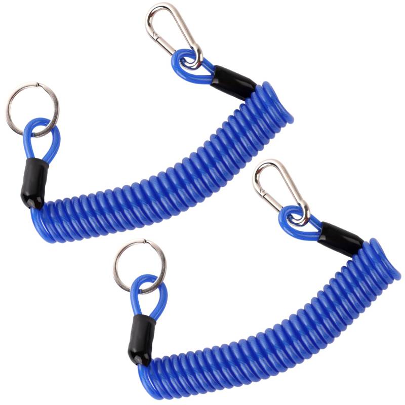 2stk Abreißseile für Anhänger, 1,8m Sicherheitsseil für Anhängerbremse mit O-Ring und robustem Karabiner Spiralfederdraht für Wohnmobil Anhänger Camper Notfall von PEUTIER
