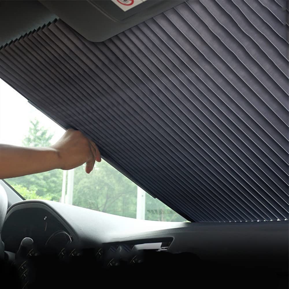 Auto Sonnenblende Car Front Window Folding Car Windshield Sunshade Cover Retractable Windshield Sun Shade Visor Anti-UV Car Sun Shade Protector von PEYDEN