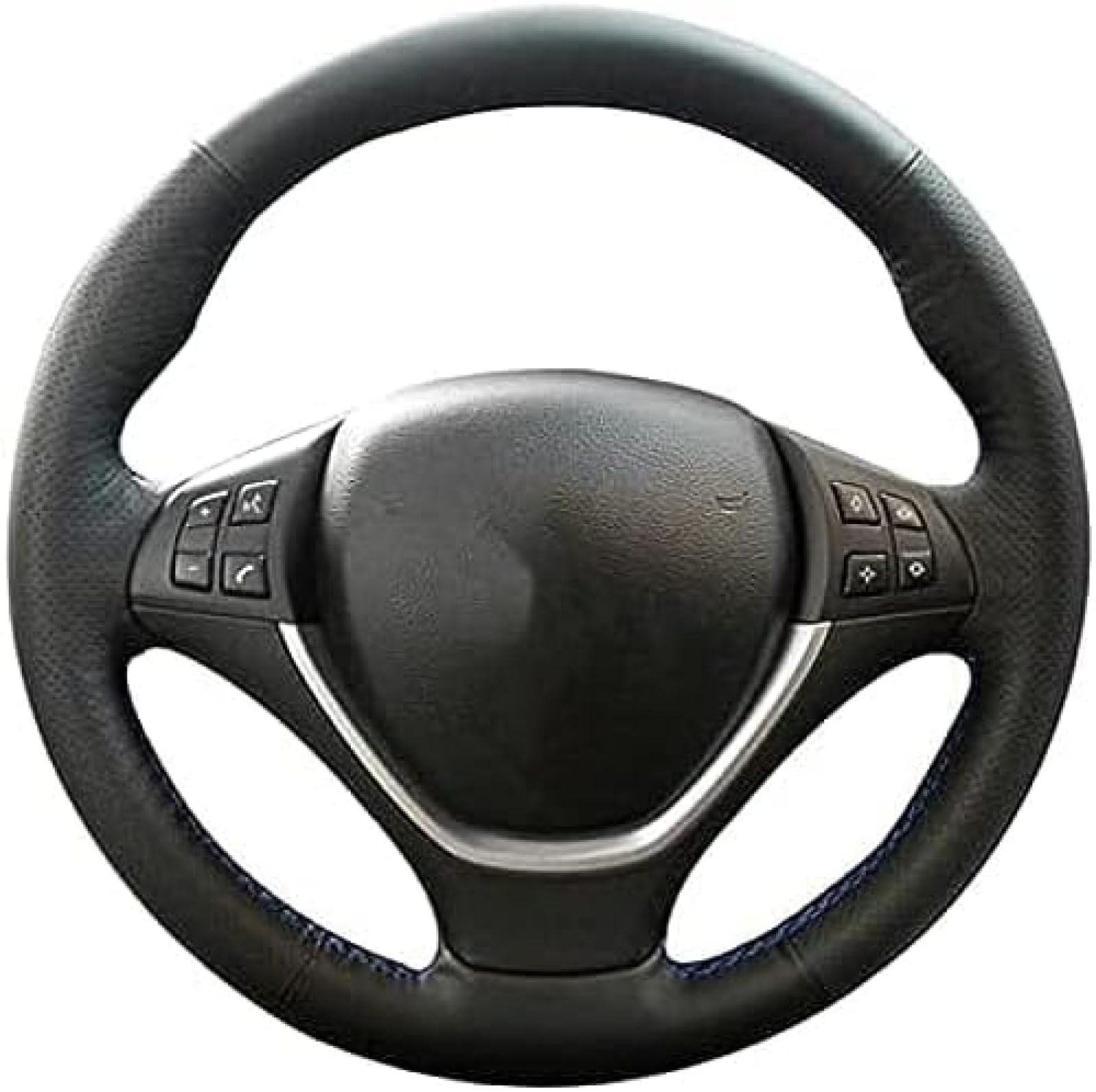 Handgenähter Auto-Lenkradbezug aus schwarzem Leder, für BMW X5 E70 X6 E71 E72 2006 2007 2008 2009–2010, atmungsaktive DIY-Lenkradbezüge Handgenähter Auto-Lenkradbezug aus schwarzem Leder, für BMW X5 E70 X6 E71 E72 2006 2007 2008 2009–2010, atmungsaktive DIY-Lenkradbezüge von PEYNIR