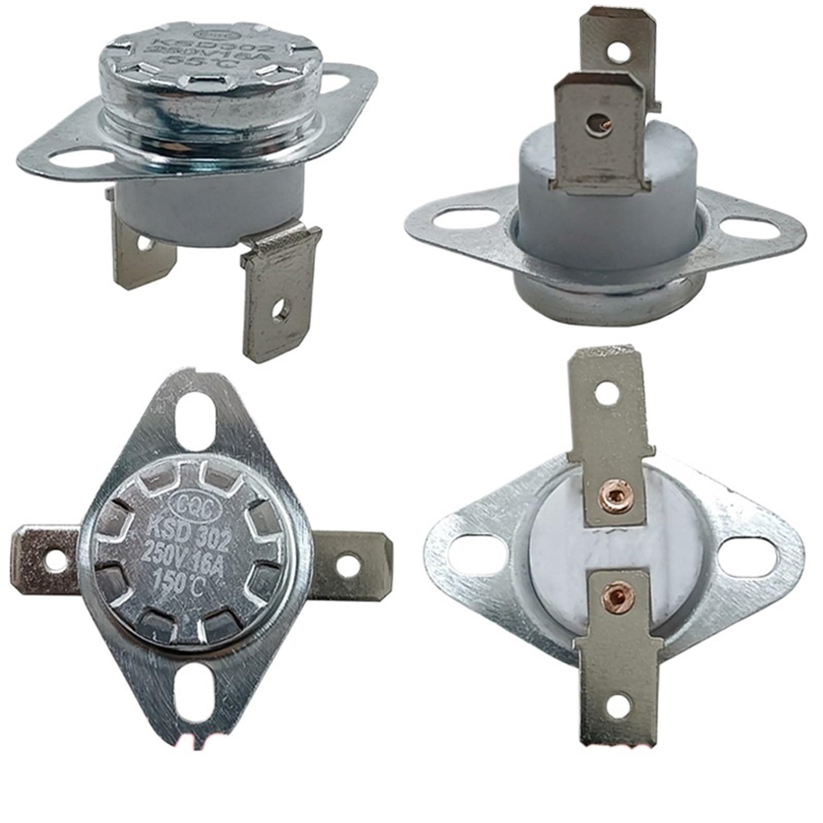 Thermostat KSD302/KSD301 40-300C 16A250V 40C 60C80C 100C 120C 150C 200C 250C 300C 350Grad NC-16A Flachfuß (300C), 50 Stück von PFYTWBLX