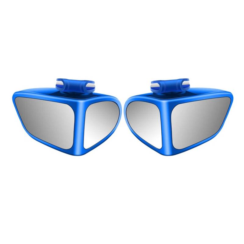 PGLVLZFGFN Auto umkehrend kleiner runder Spiegel Vorder- und Hinterradweitwinkelspiegel for doppelseitigem Hilfsrückblick 360 Grad blind Autospiegel und Abdeckungen(2PC Blue) von PGLVLZFGFN