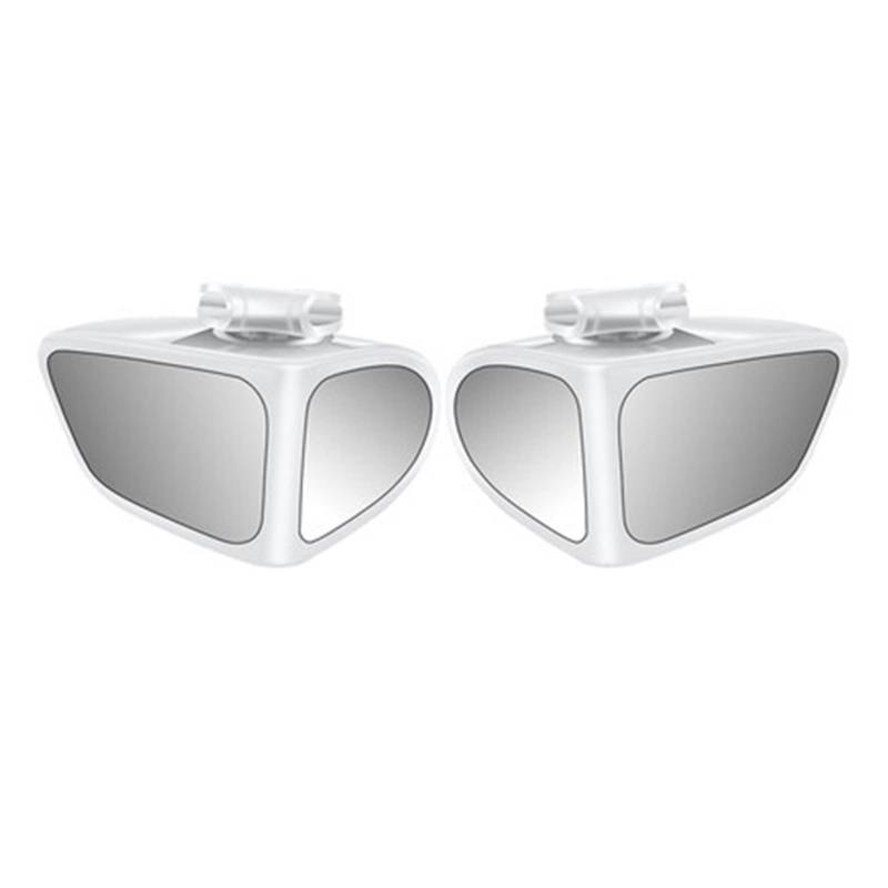 PGLVLZFGFN Auto umkehrend kleiner runder Spiegel Vorder- und Hinterradweitwinkelspiegel for doppelseitigem Hilfsrückblick 360 Grad blind Autospiegel und Abdeckungen(2PC White) von PGLVLZFGFN