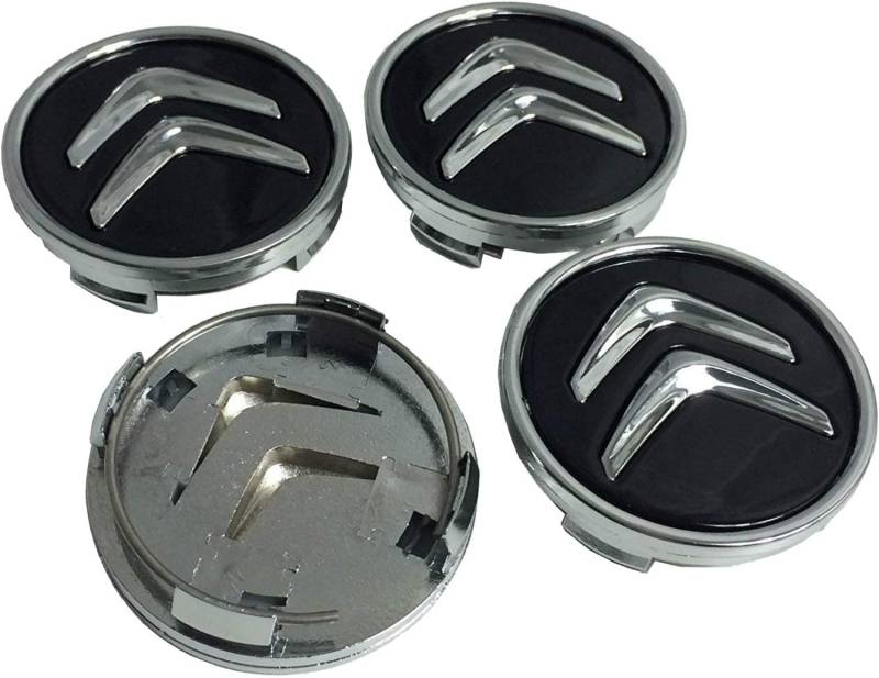 Nemeae Nabendeckel 4 STÜCKE 60mm für Citroen C2 C3 C4 C5 C1 Elysee Berling Xsara Picasso Saxo Cactus DS3 DS4 DS6 Car Rad Center Hub Cap Auto Felgen Abdeckung Badge Emblem Aufkleber Radnabenkappen von PGONA