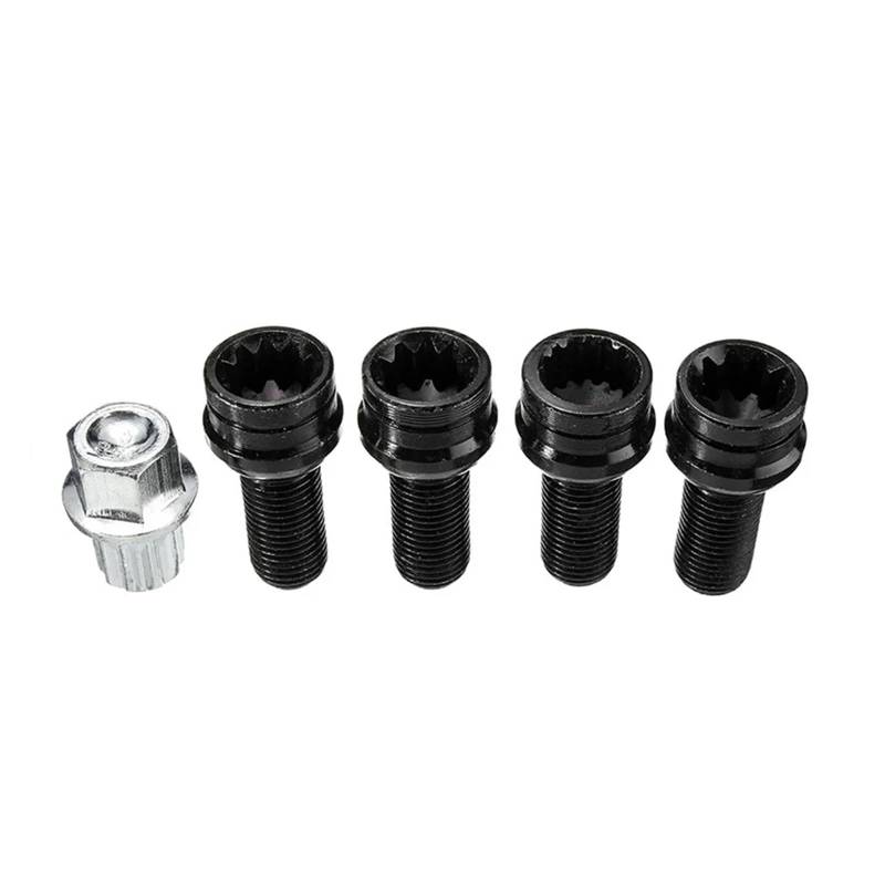 1 Satz, kompatibel mit Golf Beetle, Anti-Diebstahl-Radschraube und Sicherungsmutter, passend for 14 mm x 1,5 mm, Autozubehör von PGVXEM