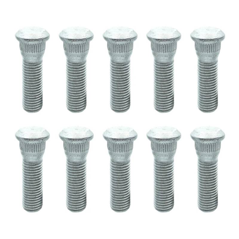10 Stück Auto-Radbolzen, Reifenmuttern, Ersatz-Radbolzen, Reifennabenschraube, 48 mm lang und 12 mm x 1,5 mm erweiterte Rändelschraube von PGVXEM