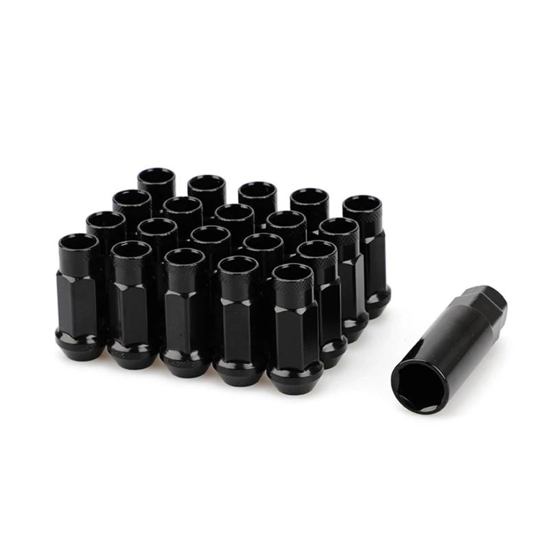 20 STÜCKE Eisen Bunte Auto Radmuttern Radmuttern Schrauben M12x1,5 M12x1,25(Black) von PGVXEM