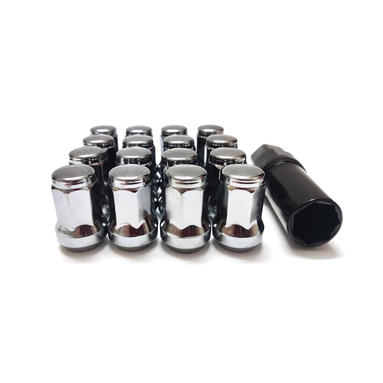 20 Stück / 16 Stück Schwarze Radmuttern, geschlossenes Ende, gewölbte Eichel-Radmuttern, M12 x 1,25, M12 x 1,5, Höhe 31 mm, Radmuttern(16x Silver M12x1.5) von PGVXEM