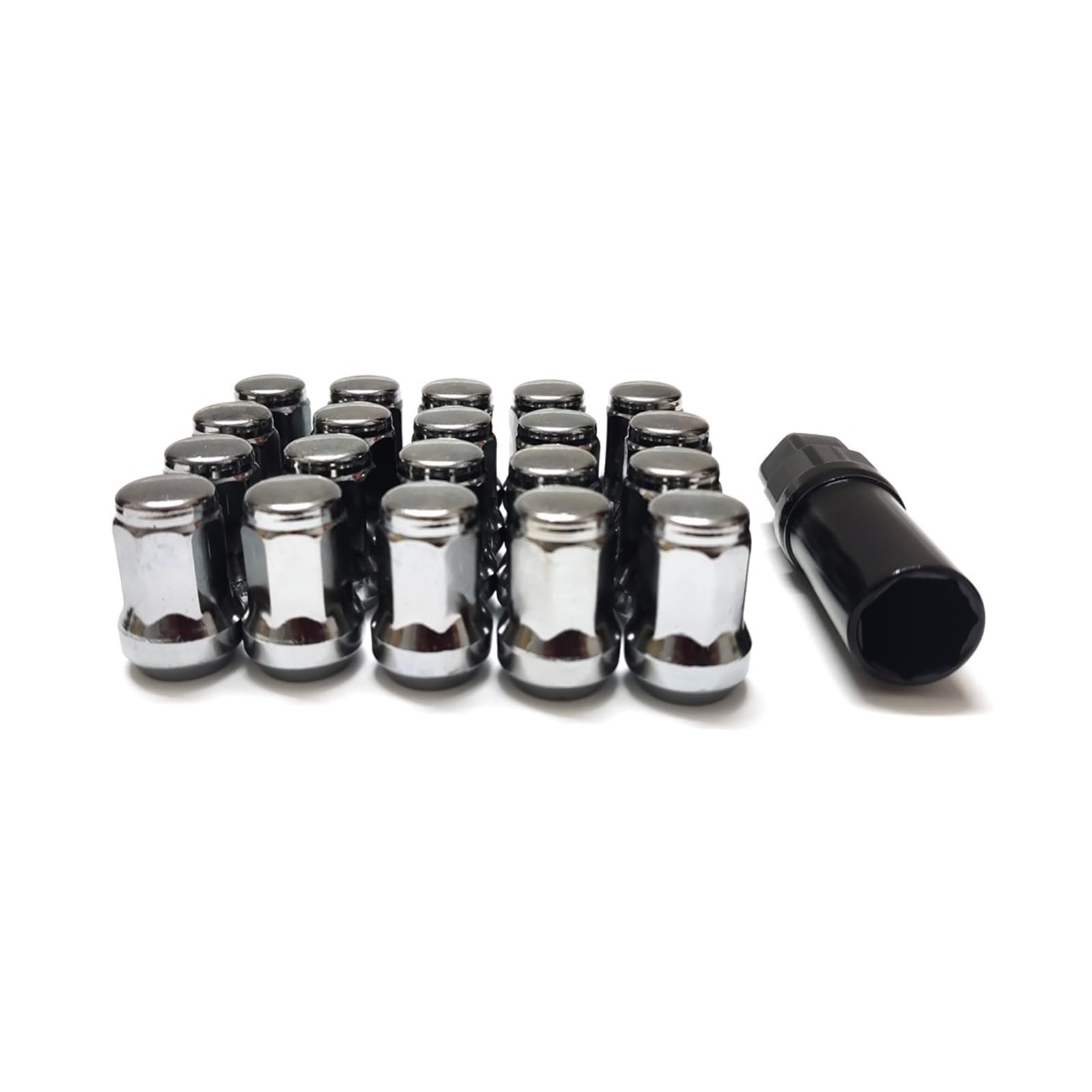 20 Stück / 16 Stück Schwarze Radmuttern, geschlossenes Ende, gewölbte Eichel-Radmuttern, M12 x 1,25, M12 x 1,5, Höhe 31 mm, Radmuttern(20x Silver M12x1.5) von PGVXEM