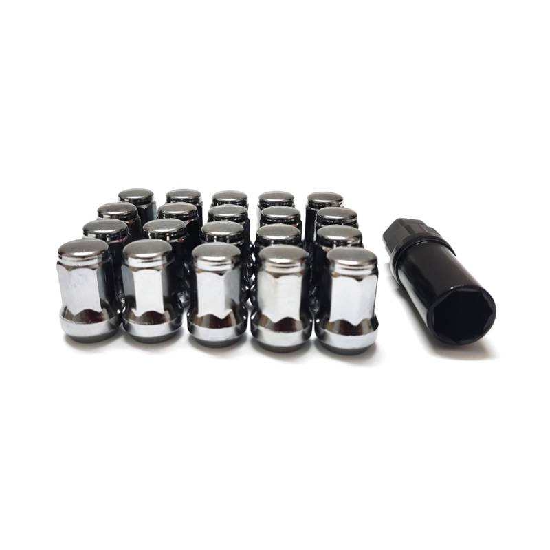 20 Stück / 16 Stück Schwarze Radmuttern, geschlossenes Ende, gewölbte Eichel-Radmuttern, M12 x 1,25, M12 x 1,5, Höhe 31 mm, Radmuttern(20x Silver M12x1.5) von PGVXEM