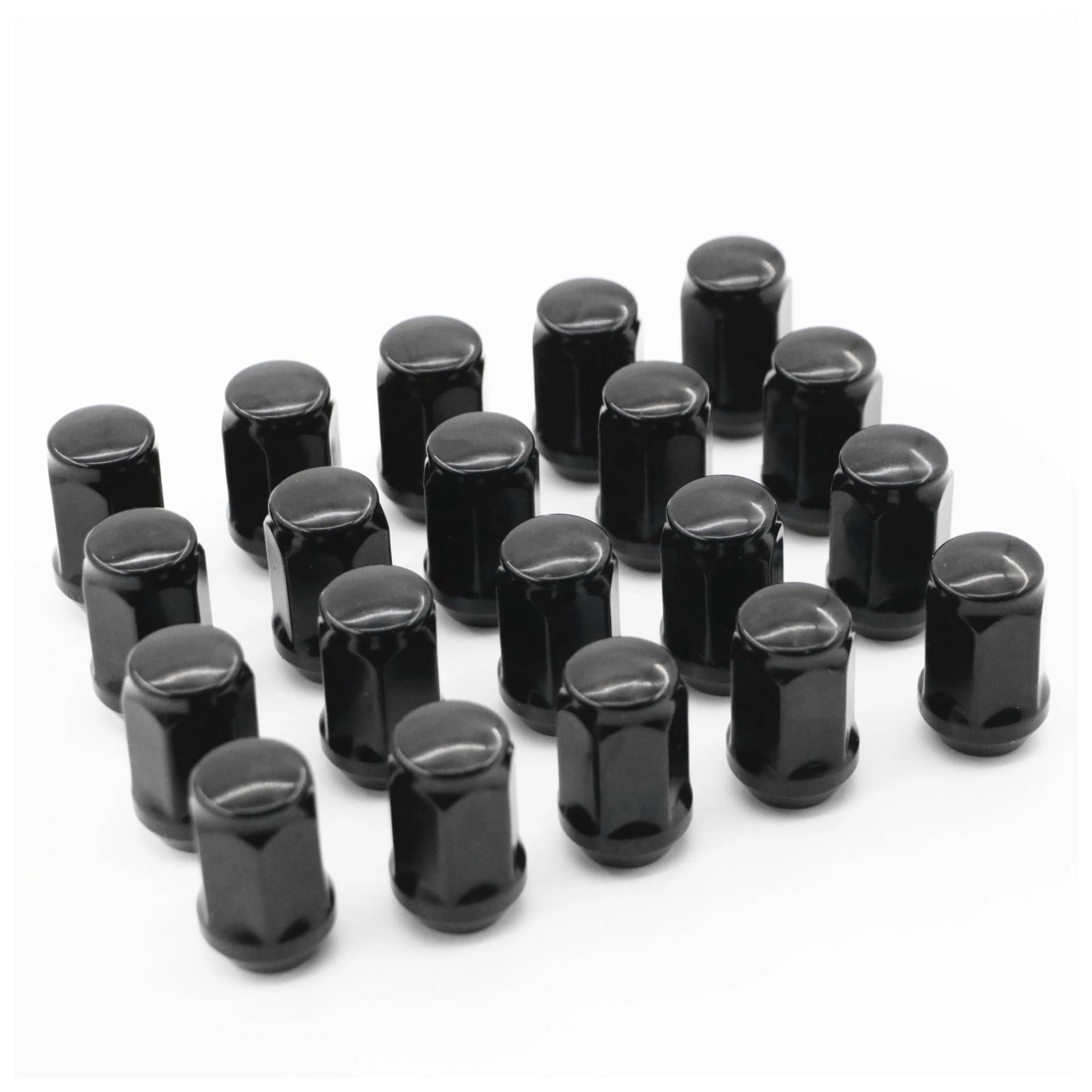 20 Stück 12x1,5 Radmuttern Aftermarket Bulge Acorn Kompatibel mit Civic Focus Schwarz/Chrom Autozubehör 5 Lug Tuner(Black) von PGVXEM