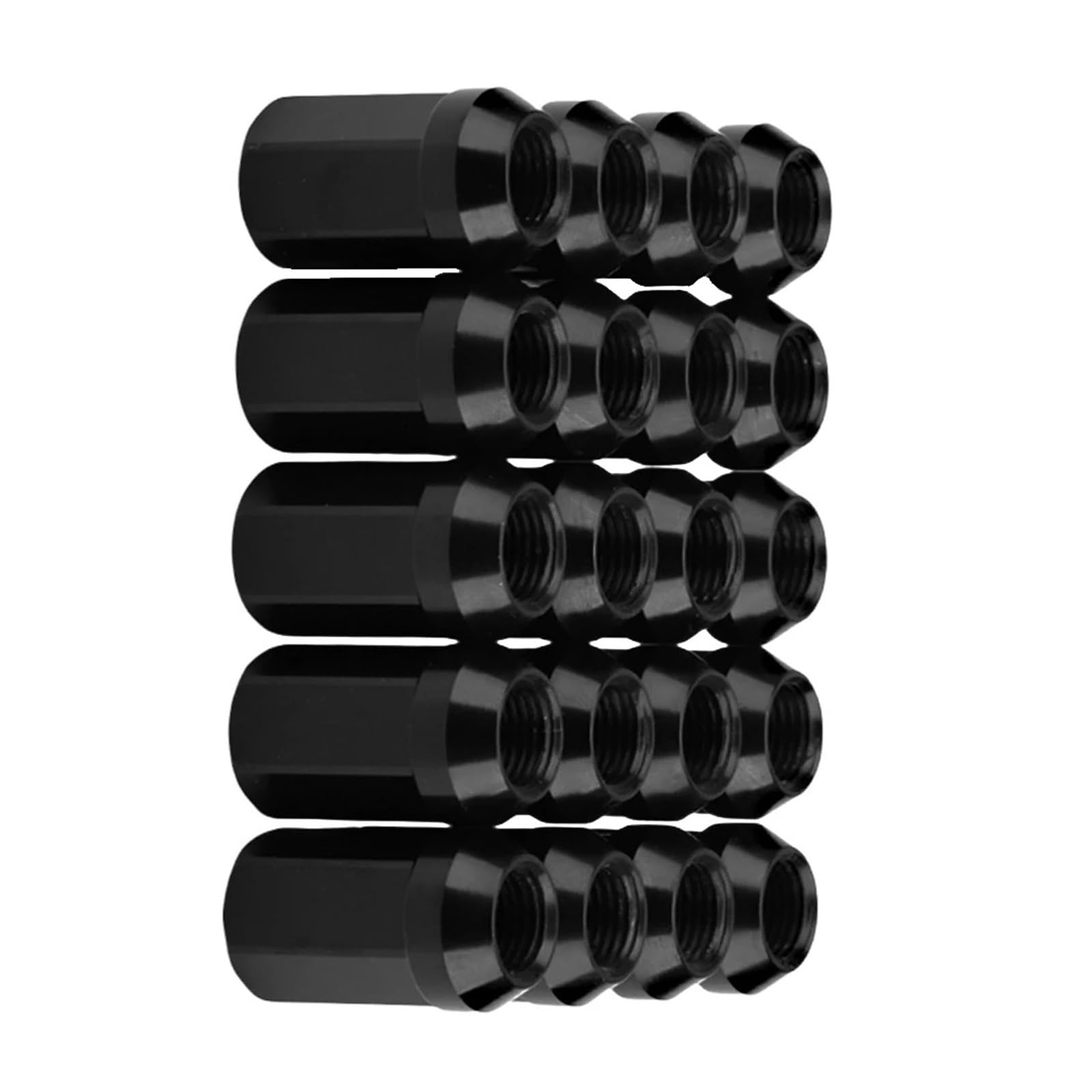 20 Stück Radmuttern M12X1.5 Aluminium Rot Radmuttern Sechskant 19mm Geschlossenes Ende Kegelsitze Autozubehör(Black) von PGVXEM