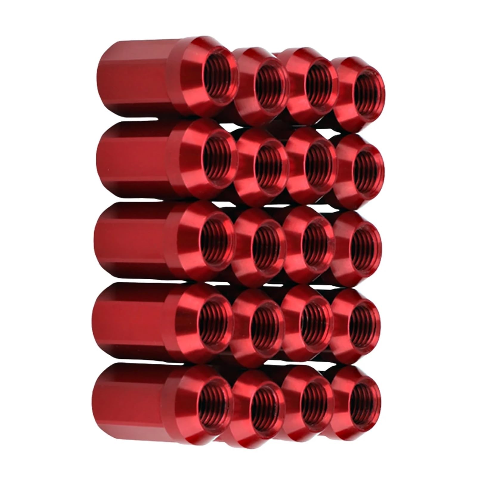 20 Stück Radmuttern M12X1.5 Aluminium Rot Radmuttern Sechskant 19mm Geschlossenes Ende Kegelsitze Autozubehör(Red) von PGVXEM