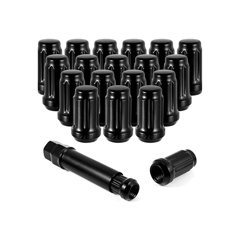 32 mm Radmuttern 12 x 1,5 Schwarze Radmuttern Spline große Eichelsitz Radmuttern M12 x 1,5 von PGVXEM