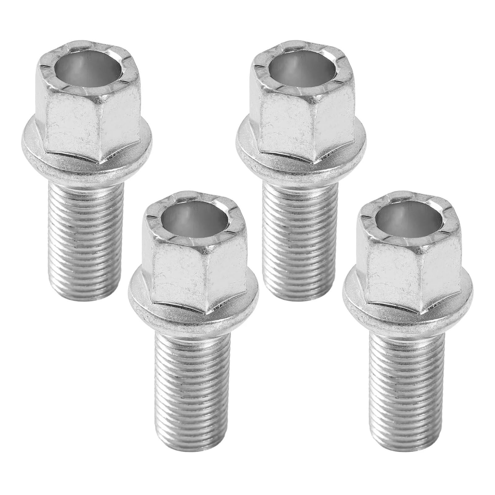 4X Auto Radschrauben Radmuttern WHT002437 431601139A Kompatibel mit Beetle Golf A5 A7 Q2 Fabia M14x1.5 28mm Gewinderadius(Silver) von PGVXEM