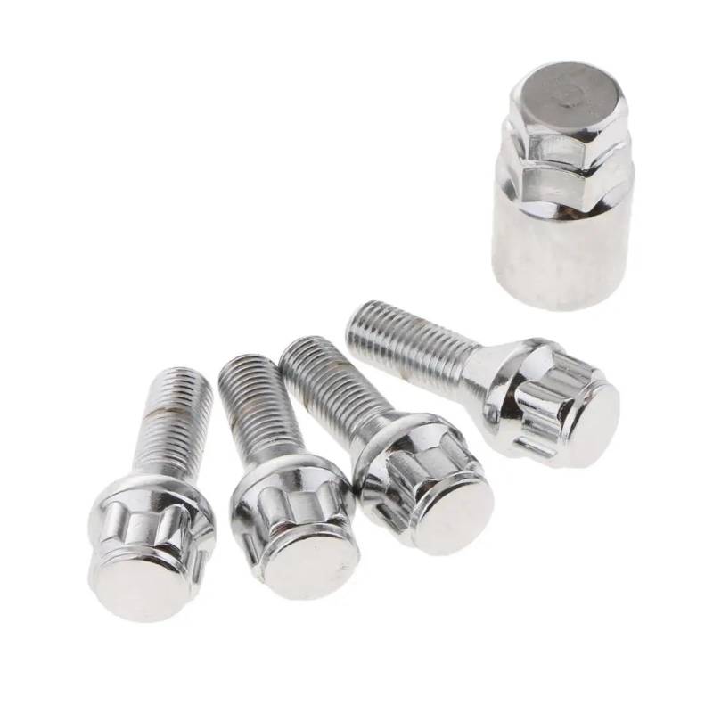 5 Teile/Satz 14mm Anti-diebstahl Rad Schrauben & Schloss Radmutter mit Schlüssel 4 + 1 von PGVXEM