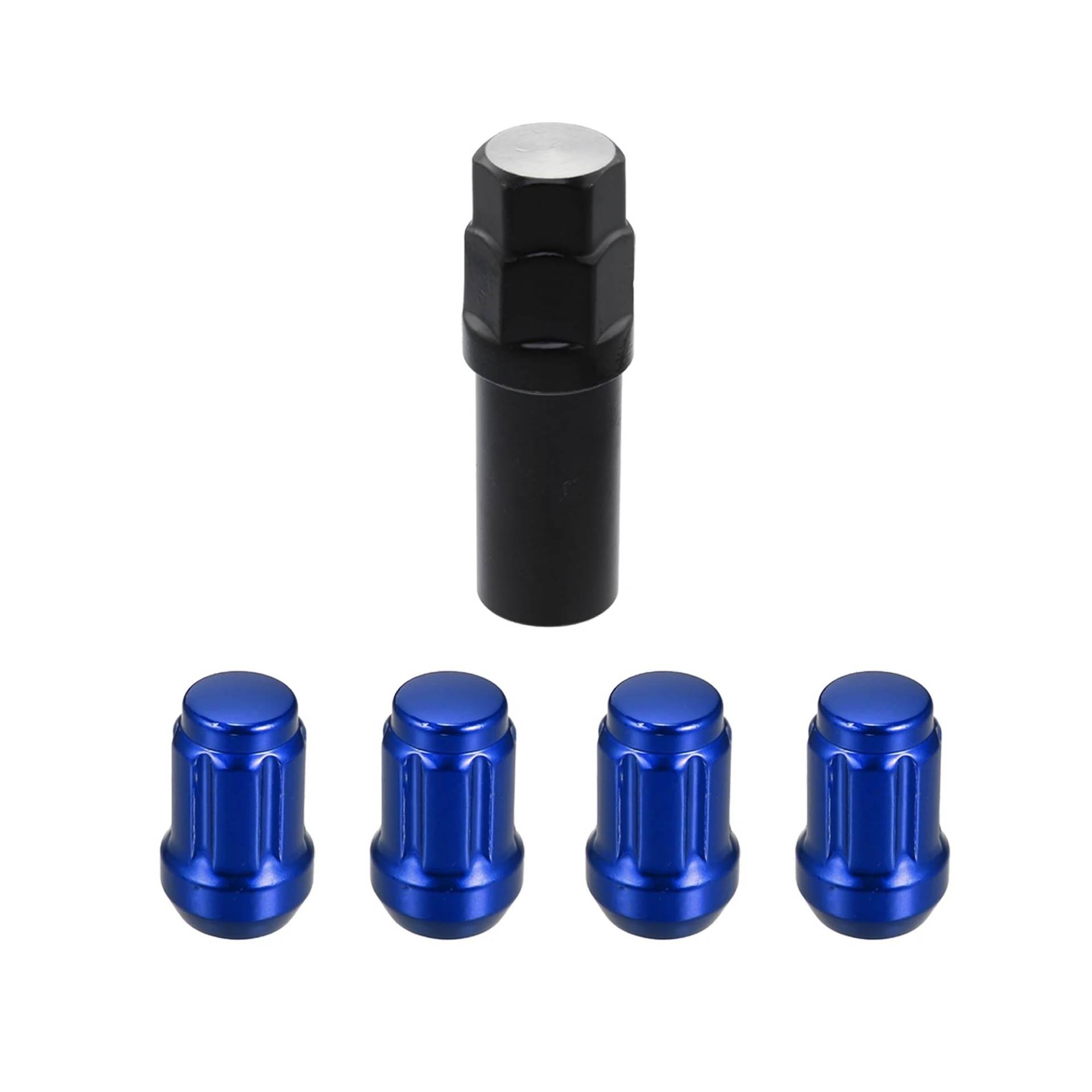 5-teiliges Auto-Radmuttern-Set aus Chrom, Ausbuchtung, Eichelkegel, Stahl-Rennschraubenkopfabdeckung M12 x 1,5 mit Steckschlüsselwerkzeug(Gray) von PGVXEM
