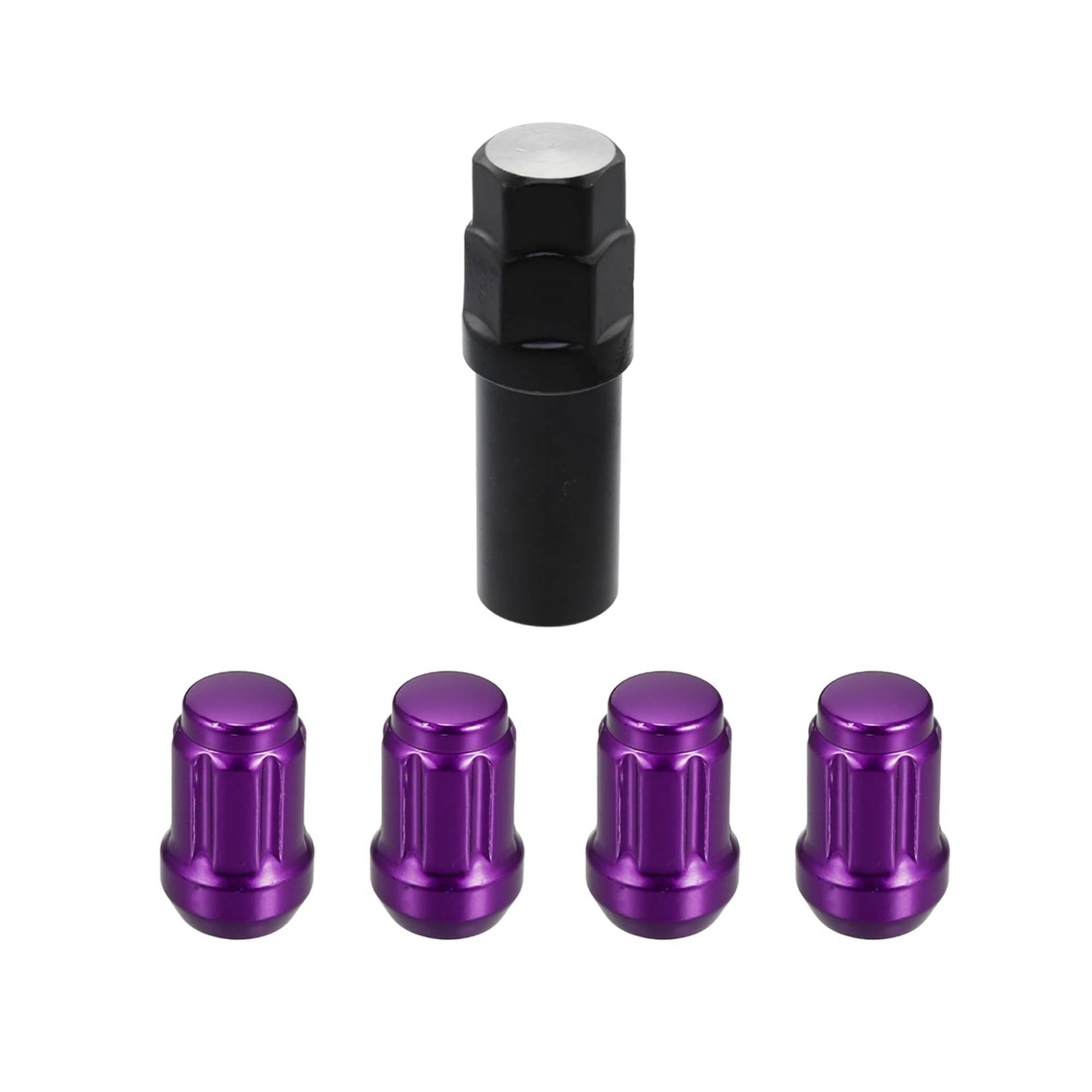 5-teiliges Auto-Radmuttern-Set aus Chrom, Ausbuchtung, Eichelkegel, Stahl-Rennschraubenkopfabdeckung M12 x 1,5 mit Steckschlüsselwerkzeug(Red) von PGVXEM