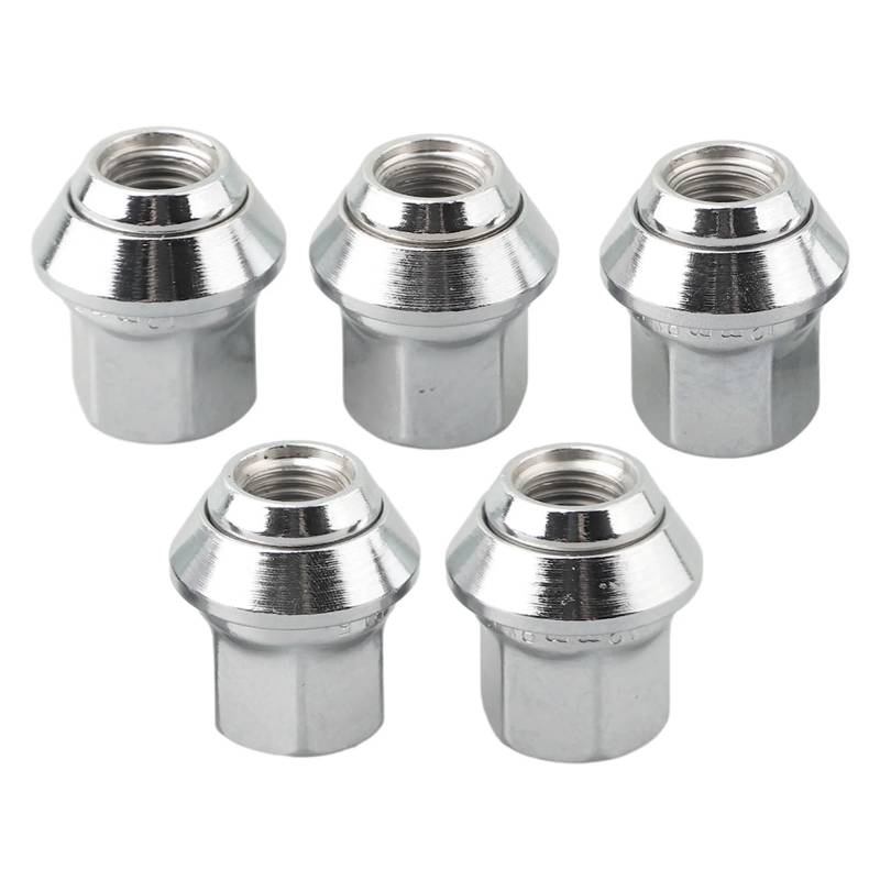 5Pcs Autozubehör Chrom-Radmuttern Metall Plug-and-Play Silber Kompatibel mit C30 C70 II S40 II V40 V50 Focus von PGVXEM
