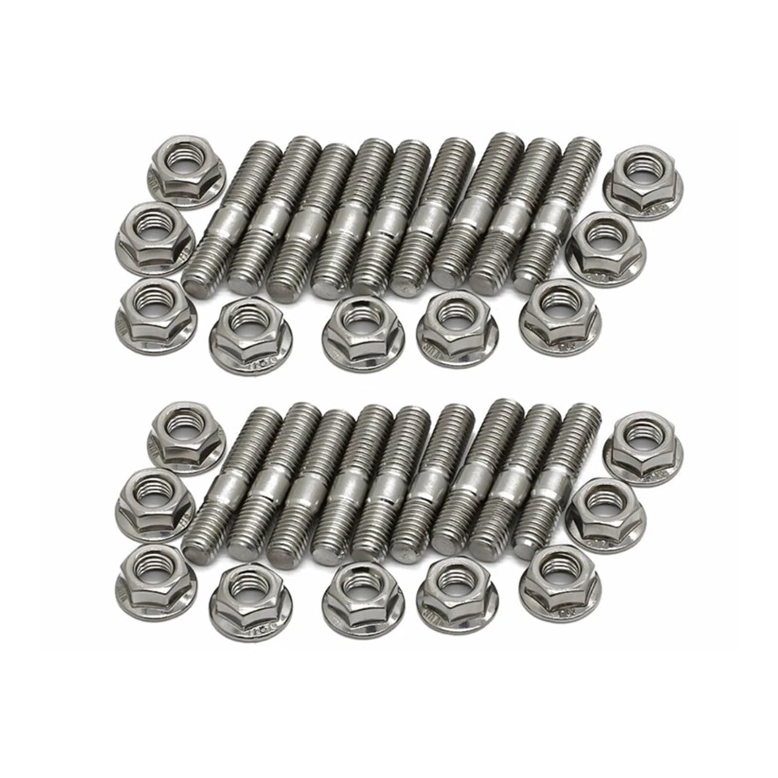 M8 * 40 Auspuffkrümmerbolzen, kompatibel mit Motoren der Civic Integra V3 BD-Serie, Edelstahlbolzen, gezähnte Bolzen, Mutter, Schraube(18sets) von PGVXEM