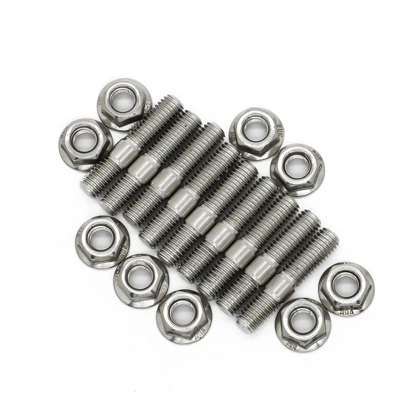 M8 * 40 Auspuffkrümmerbolzen, kompatibel mit Motoren der Civic Integra V3 BD-Serie, Edelstahlbolzen, gezähnte Bolzen, Mutter, Schraube(9sets) von PGVXEM