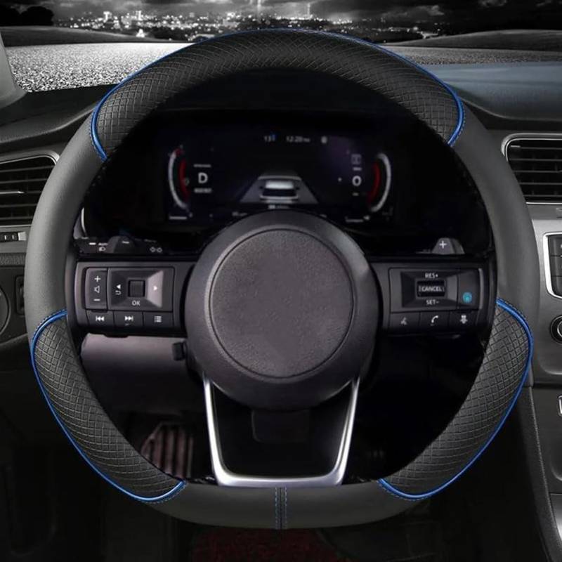 PGYREUGQ Leder Auto Lenkrad Abdeckung Für Dacia Duster Ⅱ SUV 2018-2024, Universal Lenkradbezug Anti-rutsch Bequem 38CM / 15''Innenraum Auto Zubehör,D-A von PGYREUGQ