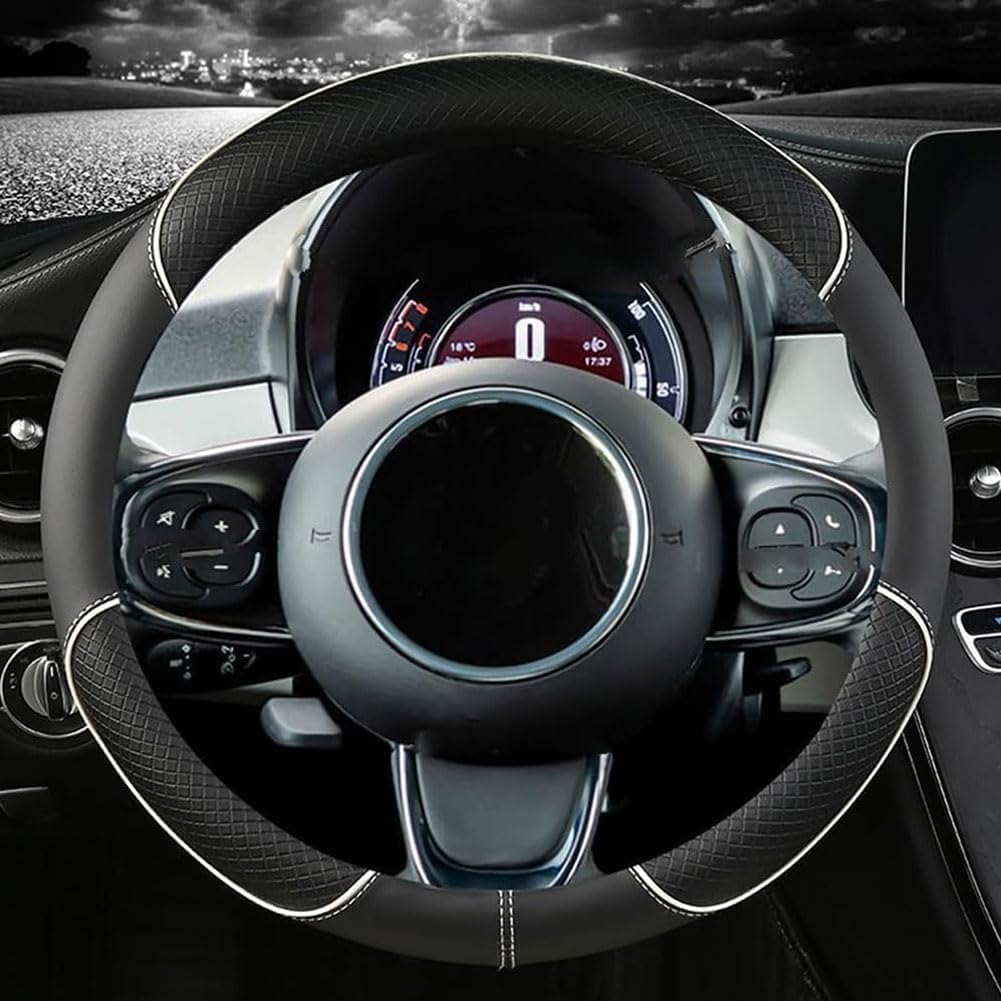 PGYREUGQ Leder Auto Lenkrad Abdeckung Für Dacia Spring Crossover 2021-2024, Universal Lenkradbezug Anti-rutsch Bequem 38CM / 15''Innenraum Auto Zubehör, O-A PGYREUGQ Leder Auto Lenkrad Abdeckung Für Dacia Spring Crossover 2021-2024, Universal Lenkradbezug Anti-rutsch Bequem 38CM / 15''Innenraum Auto Zubehör, O-A von PGYREUGQ