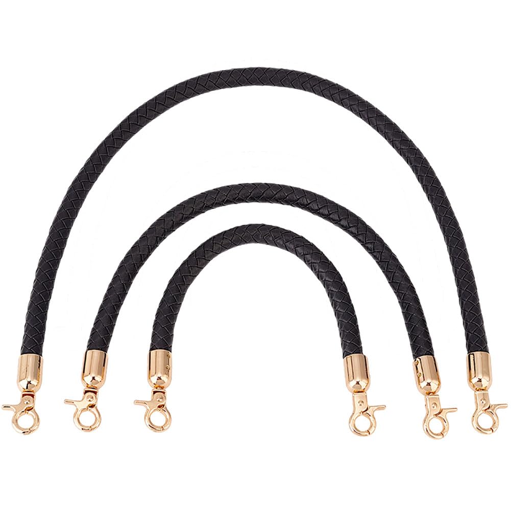 PH PandaHall 3 Stück Taschenhenkel Schwarzer Geflochtener Ledertaschengurt Ersatz Für Geldbörsengriffe Handtaschen Schultergurt Taschengriffe Mit Goldenen Verschlüssen von Handtaschen 30/40/60cm PH PandaHall 3 Stück Taschenhenkel Schwarzer Geflochtener Ledertaschengurt Ersatz Für Geldbörsengriffe Handtaschen Schultergurt Taschengriffe Mit Goldenen Verschlüssen von Handtaschen 30/40/60cm von PH PandaHall