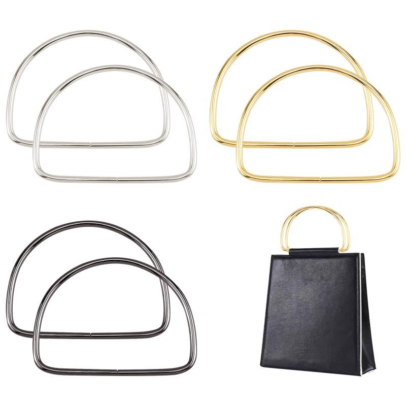 PandaHall 3 Farben Taschengriff, 6pcs Metallgriffe Rahmen Ersatz 13.8x9.2cm Handtaschengriff Geldbörsengriffe Ersatz Für Handgemachte Taschenherstellung, Geldbörsenherstellung Griff Ersetzen von PH PandaHall