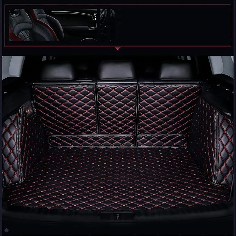 Auto Leder VollstäNdige Einkreisung Kofferraummatte für Mini Clubman 2016-2019, Wasserdicht rutschfest Kratzfestem Schutzmatte,Black-red Auto Leder VollstäNdige Einkreisung Kofferraummatte für Mini Clubman 2016-2019, Wasserdicht rutschfest Kratzfestem Schutzmatte,Black-red von PHASZ