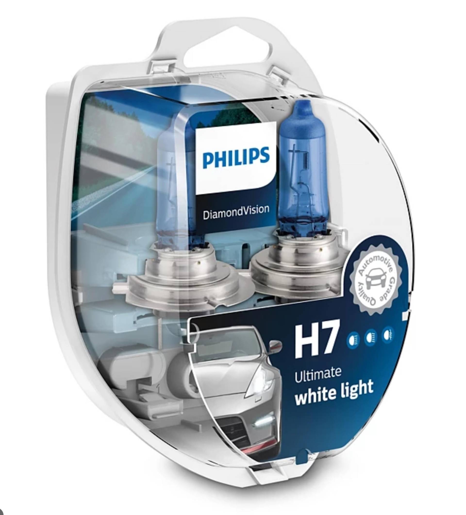 Philips Diamond Vision 5000K H7 Auto-Scheinwerfer-Birnen (Twin Pack) 12972DVS2, Weiss weiss von PHILIPS