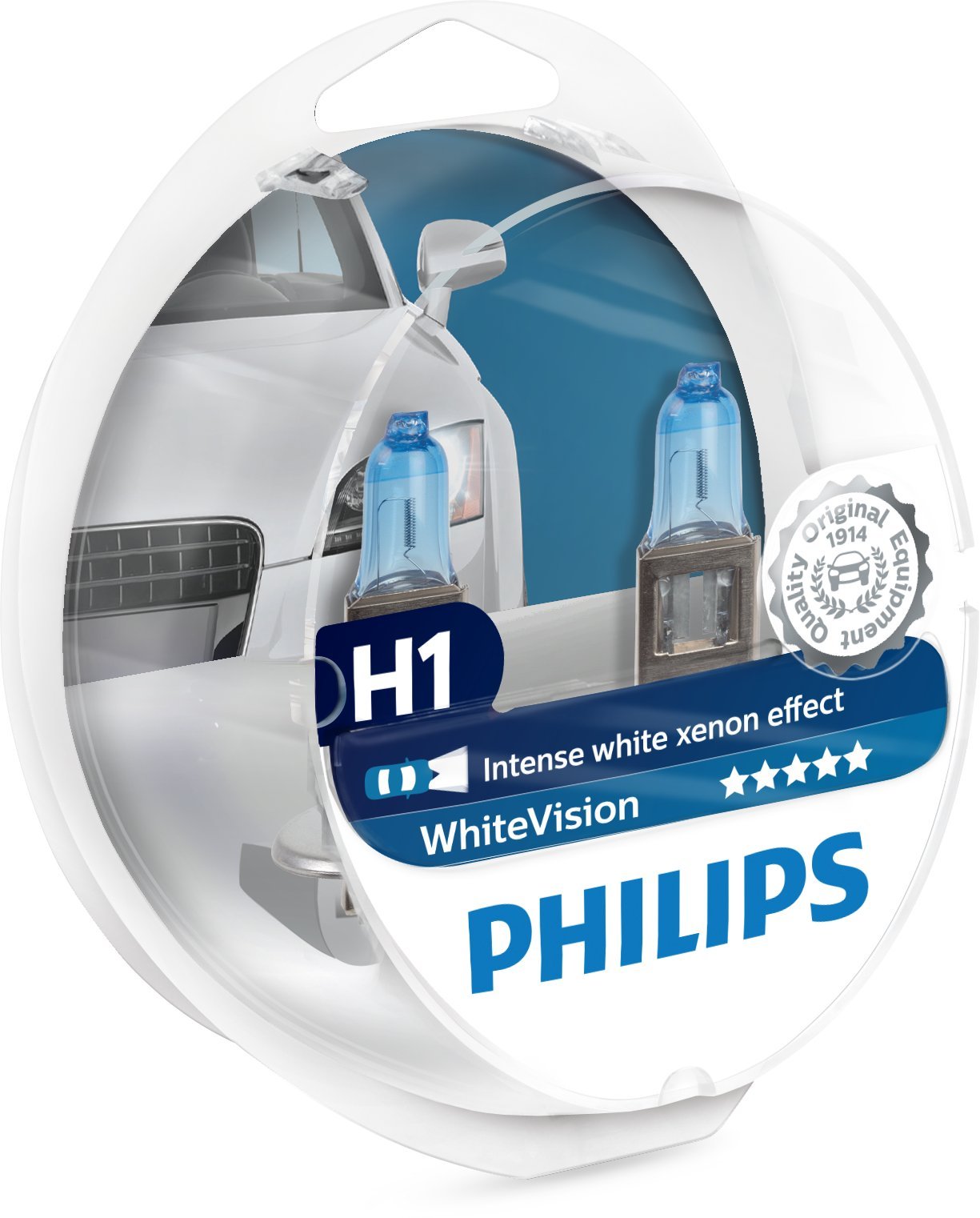 Philips WhiteVision Xenon-Effekt H1 Scheinwerferlampe 12258WHVSM, 2er-Set, Twin box Philips WhiteVision Xenon-Effekt H1 Scheinwerferlampe 12258WHVSM, 2er-Set, Twin box von Philips