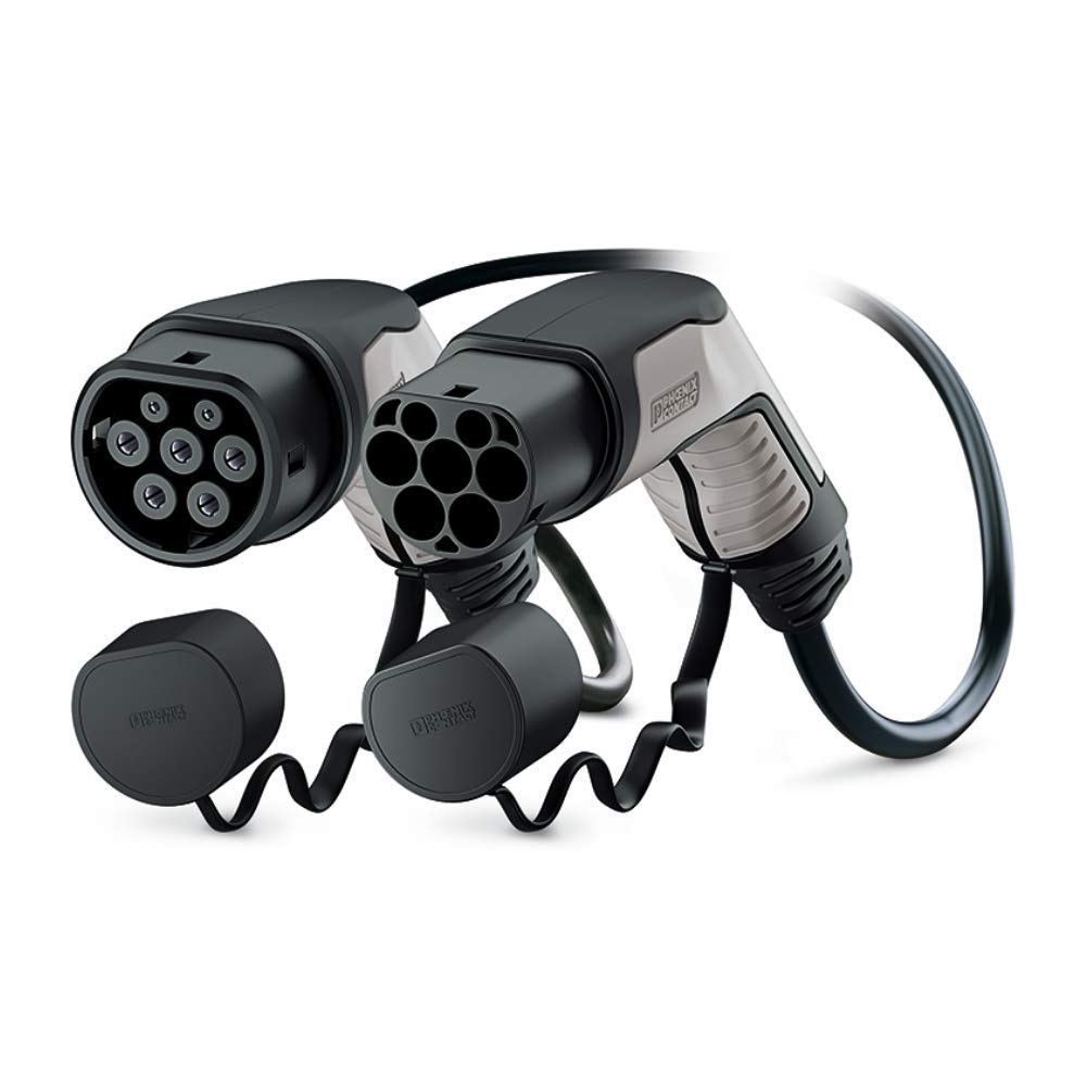 PHOENIX CONTACT Ladekabel Elektroauto Typ 2 (Mode 3) - EV Ladekabel 1204140 E-Auto und Hybrid - Typ 2 auf Typ 2 - German Engineering - ergonomisch und robust - 1-Phasig - 7,4 kW - Black and Grey 5 m von PHOENIX CONTACT