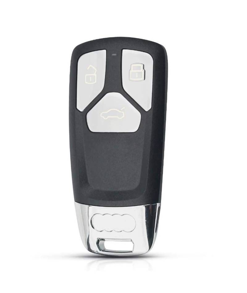 PHONILLICO Schlüsselgehäuse für Audi Q2 Q3 Q5 Q7 Q8 A4 A5 A6 A7 A8 TT - Intelligenter Funkschlüssel mit 3 Tasten in Schwarz aus Kunststoff für Auto von PHONILLICO