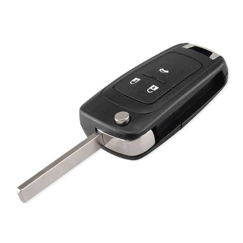 PHONILLICO Schlüsselgehäuse für Opel Astra J, Insignia A, Meriva B, Zafira C, Mokka, Mokka X, Chevrolet Orlando, Aveo - Funkschlüssel mit 3 Tasten in Schwarz aus Kunststoff für Automobile von PHONILLICO