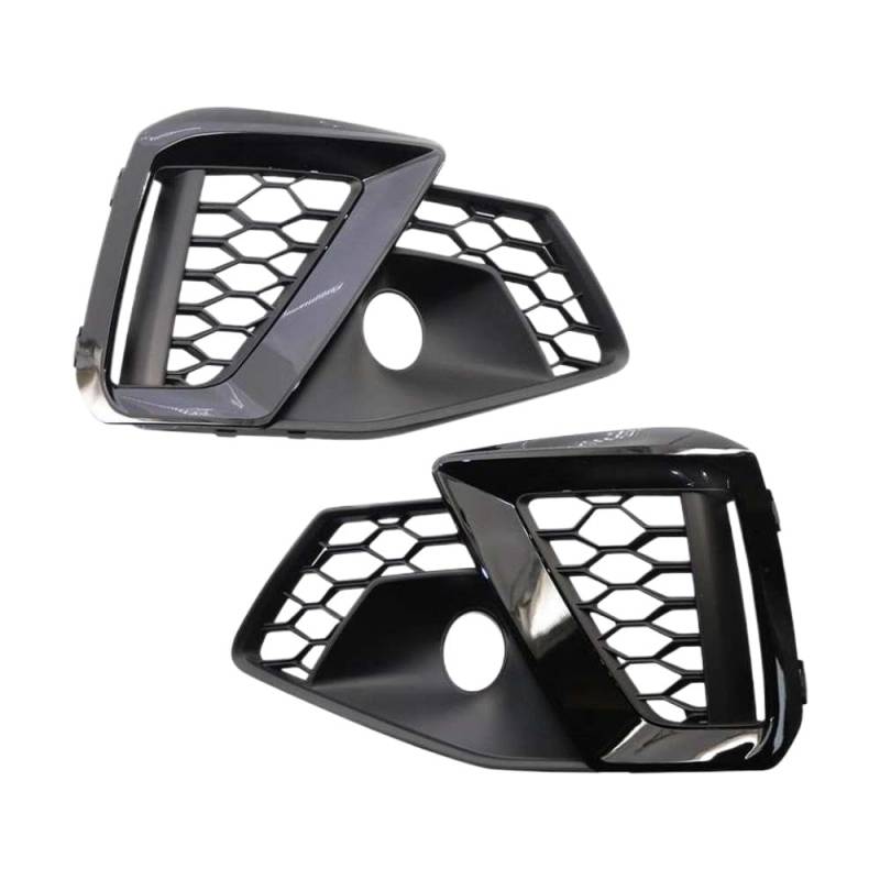 2pcs glänzende Schwarze vordere Stoßfänger Nebel Leichtkühlerabdeckung kompatibel mit A4L S-Line 2020 2021 2022 8WD807681M 8WD807682M von PHOVYAFI