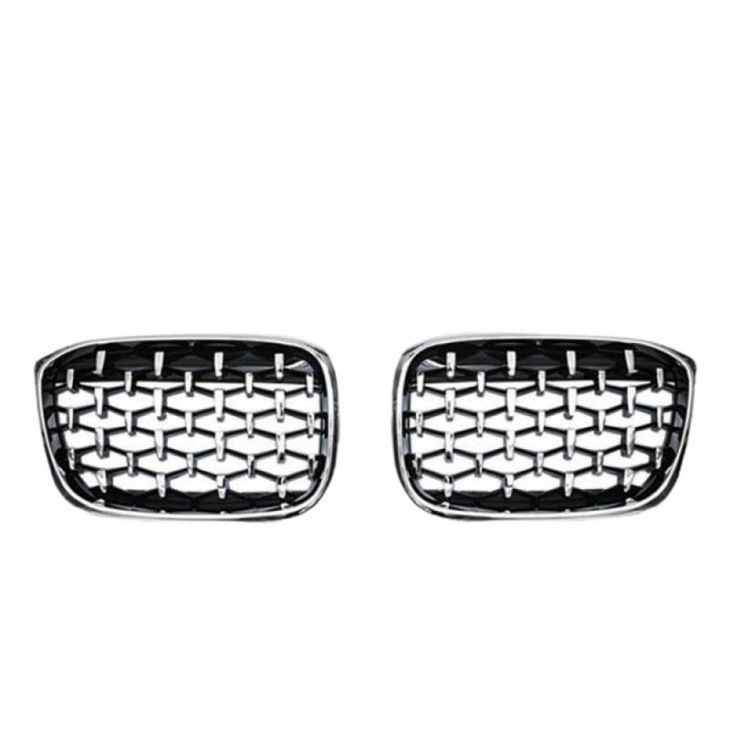 2pcs vordere Stoßfänger kompatibel mit X3 G01 G08 X4 G02 2018-2021 Diamond Trim Racing Style Meteor Design(Sliver) von PHOVYAFI