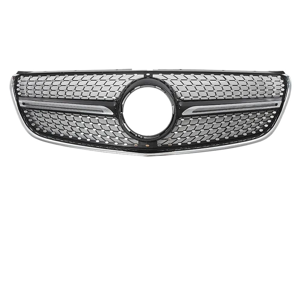 Chrome Black Diamonds Style Grilles kompatibel mit V W447 V250 V260 2016 bis 2020 Glanzschwarz GTR Style Stoßstange Kühlergrill(Diamonds-Black) von PHOVYAFI