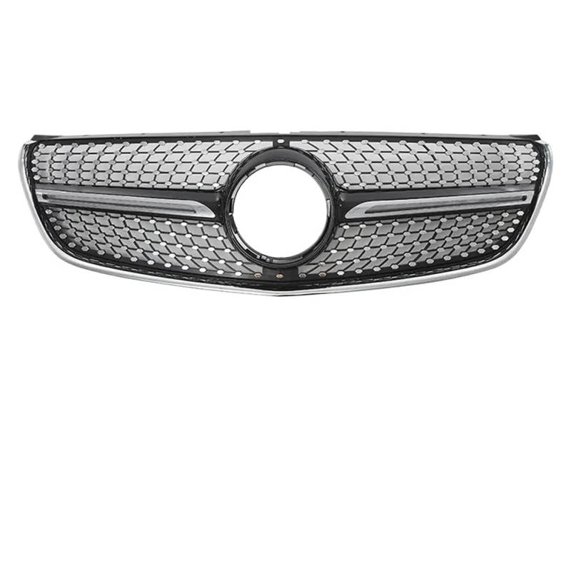 Chrome Black Diamonds Style Grilles kompatibel mit V W447 V250 V260 2016 bis 2020 Glanzschwarz GTR Style Stoßstange Kühlergrill(Diamonds-Black) von PHOVYAFI
