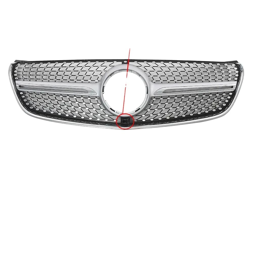 Chrome Black Diamonds Style Grilles kompatibel mit V W447 V250 V260 2016 bis 2020 Glanzschwarz GTR Style Stoßstange Kühlergrill(Diamonds-Silver W360) von PHOVYAFI