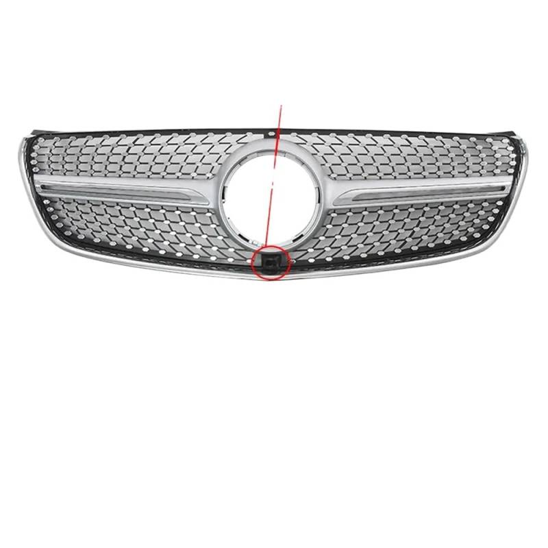 Chrome Black Diamonds Style Grilles kompatibel mit V W447 V250 V260 2016 bis 2020 Glanzschwarz GTR Style Stoßstange Kühlergrill(Diamonds-Silver W360) von PHOVYAFI
