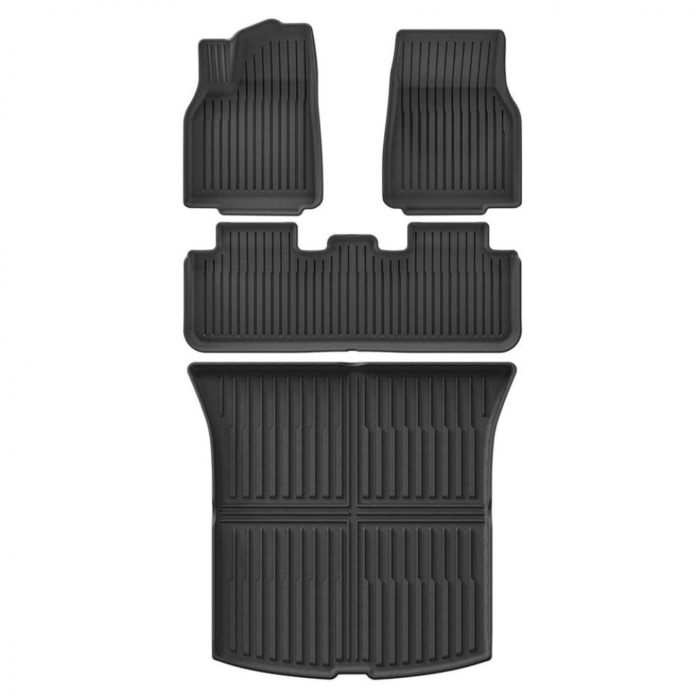 Kompatible Bodenmatten Kompatibel mit Modell y 2025 Auto wasserdichtes Ladungsauskleid und Kofferraummatten -Innenraumzubehör(25MY LHD 4pcs) von PHOVYAFI